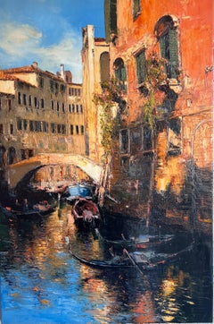 Venezia oil on canvas, Contemporary oil painting on Venezia.