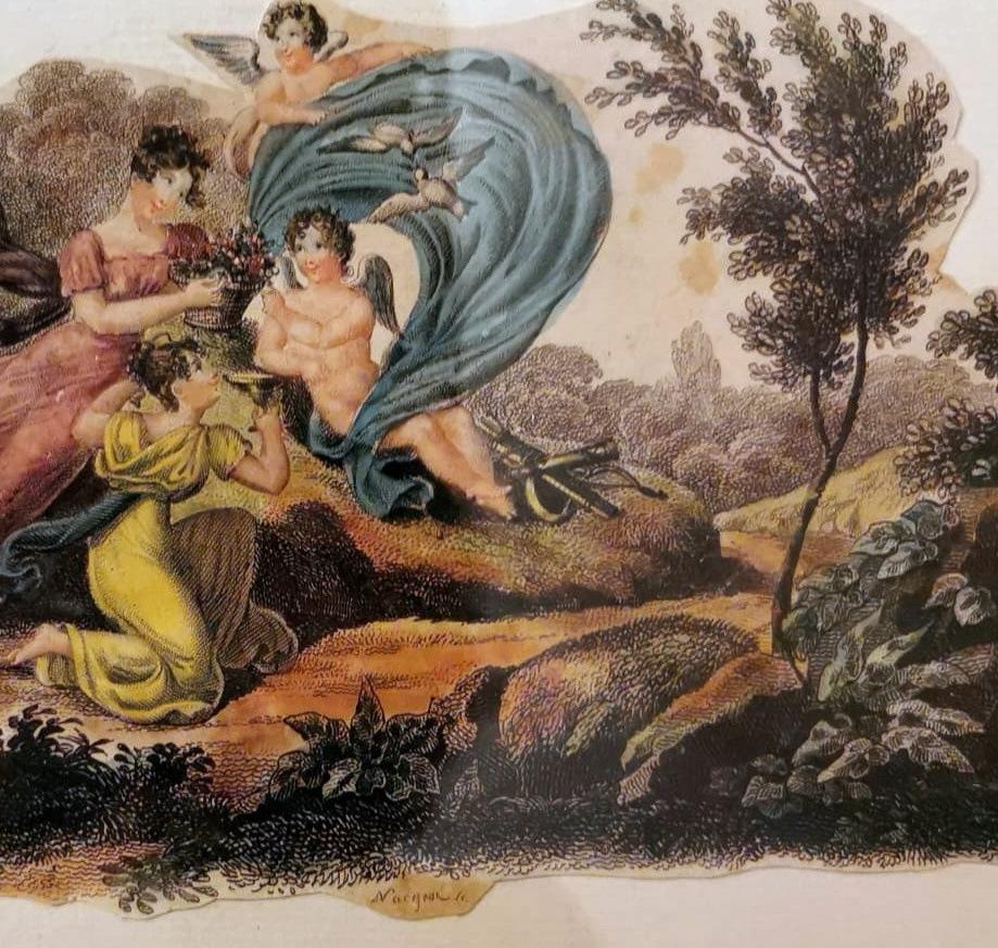 Nargeol Adrien Pareja Impresiones Acuarela Pintada Con Marcos Dorados en venta 7