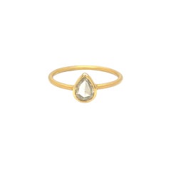 Nari Fine Jewels 0.5 ct Pear Shaped Rose Cut Diamond Solitaire Ring 14K Gold
