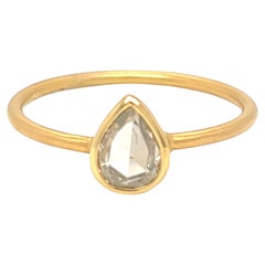Nari Fine Jewels Bague solitaire en or 18 carats avec diamants taille rose en forme de poire 0,57