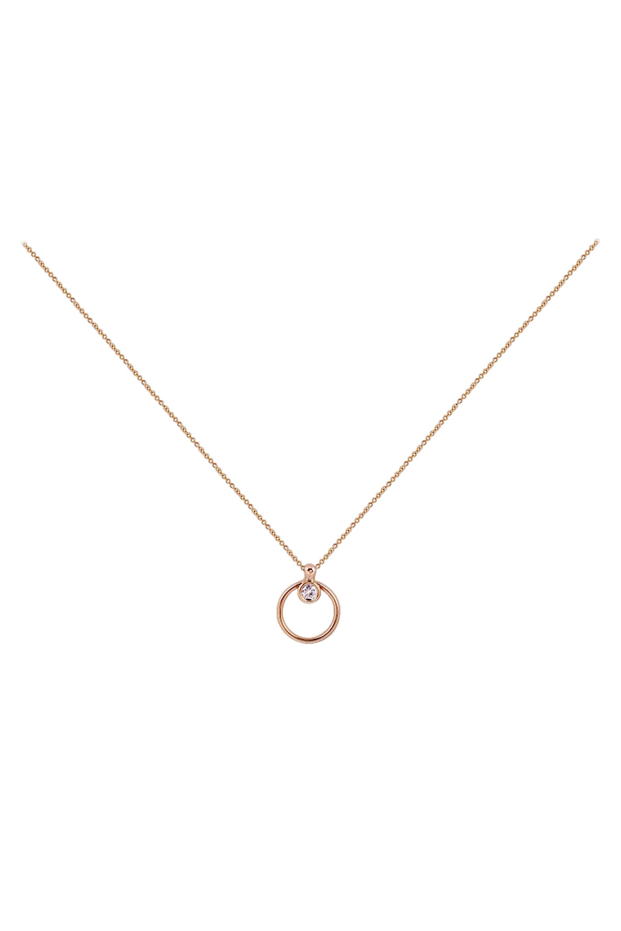 Designed and handcrafted by Nari Fine Jewels, Beverly Hills. 
Minimalist and modern, this gold circle necklace will add a fashion-forward look to your everyday wear. This open circle pendant necklace is a true classic design with a modern twist.