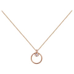 Nari Fine Jewels Circle Necklace with Bezel Set Diamond in 14k Yellow