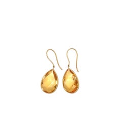 Nari Fine Jewels Handcrafted Teardrop Earrings with Citrine in 18k Yellow
