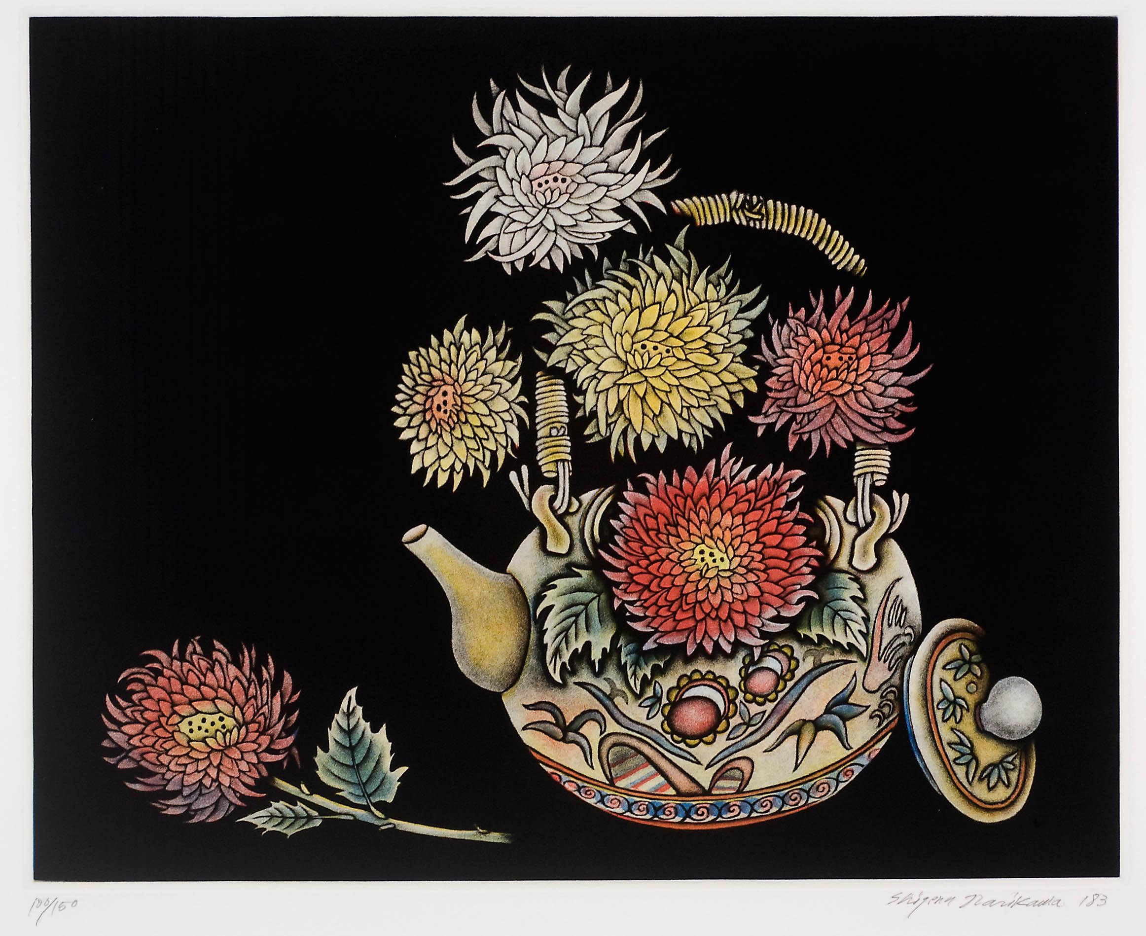 Narikawa, Shigenu Still-Life Print - Flower and Pot