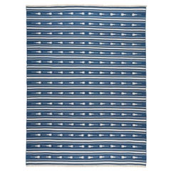 Tapis Narragansett en indigo, 10 x 14 pouces