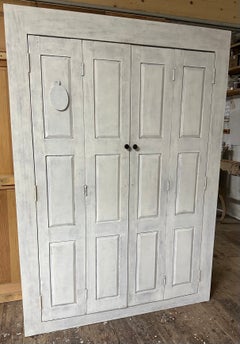 Narrow 14" Depth Cupboard Made With Antique French Doors