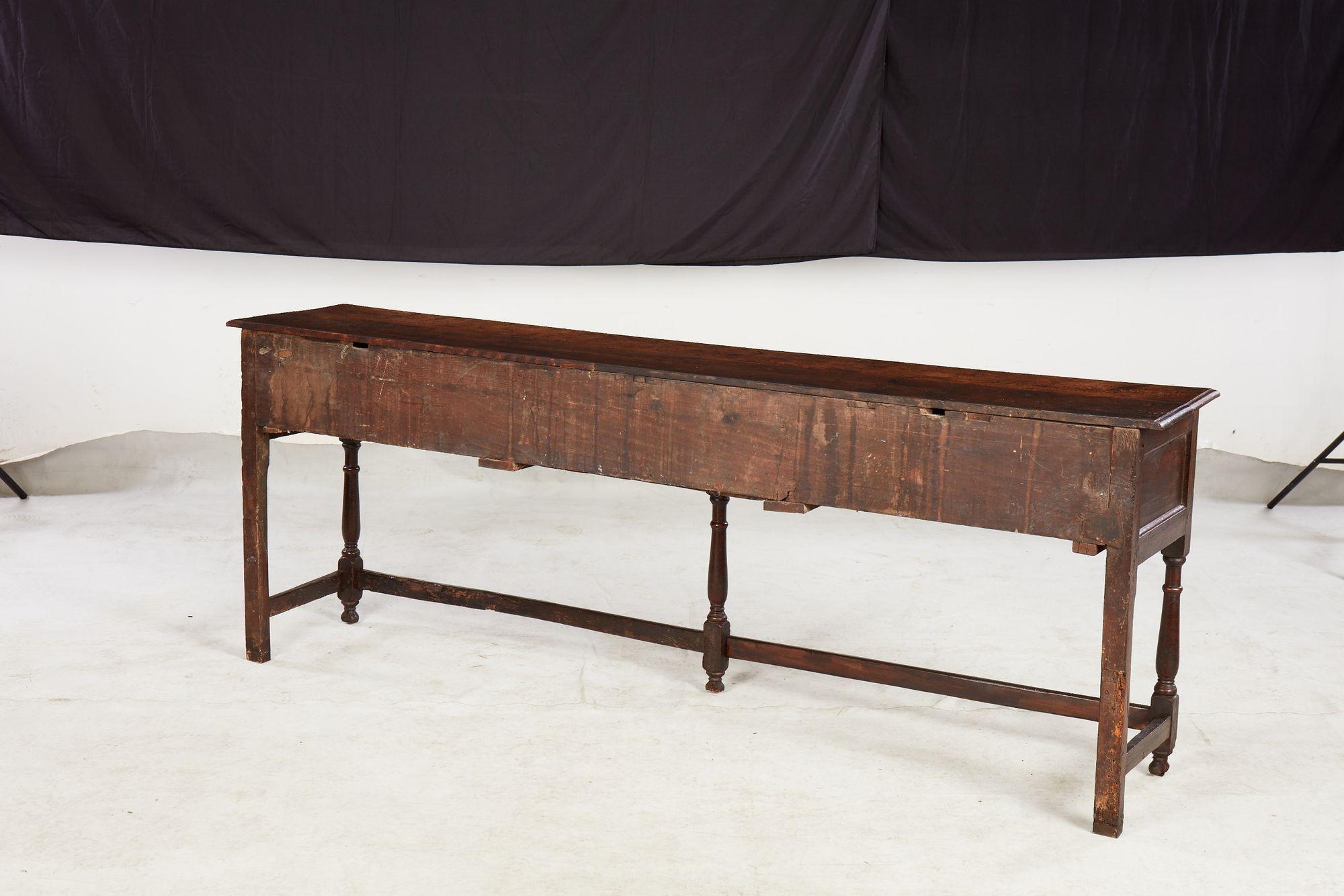 Narrow 18th c. Well-Patinated English Oak Sideboard For Sale 6