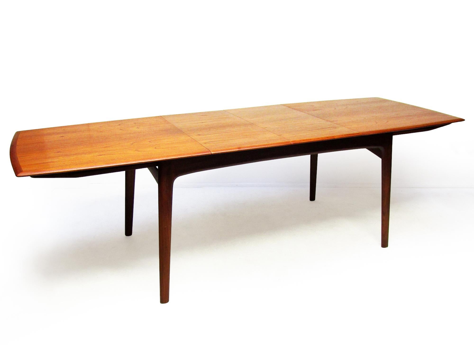Narrow 1960s Danish Extending Banqueting Table In Teak By Arne Hovmand Olsen 8