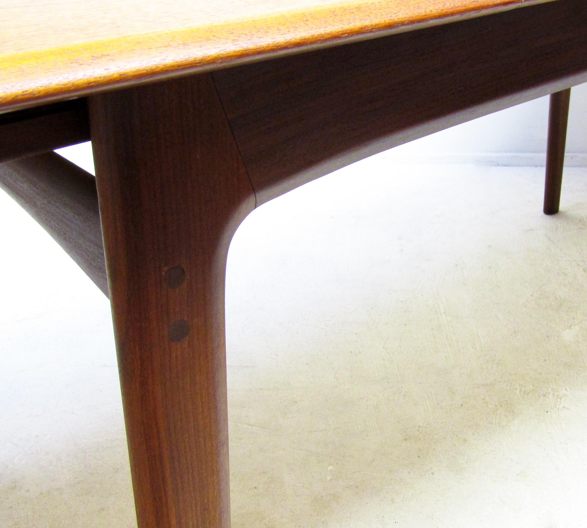 Narrow 1960s Danish Extending Banqueting Table In Teak By Arne Hovmand Olsen 9