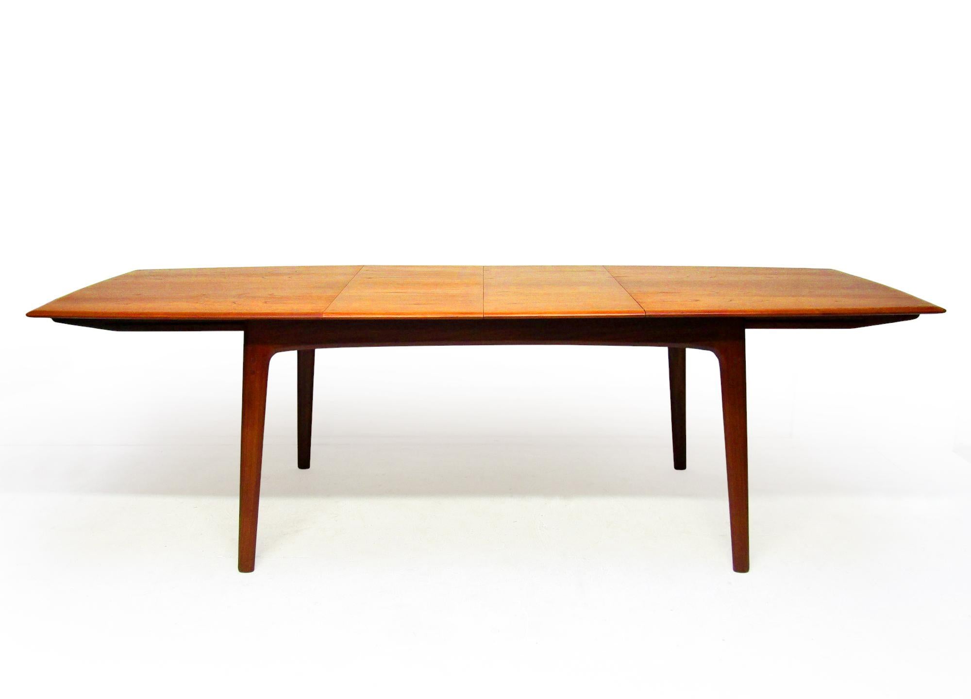 Danese Narrow 1960s Danish Extending Banqueting Table In Teak By Arne Hovmand Olsen