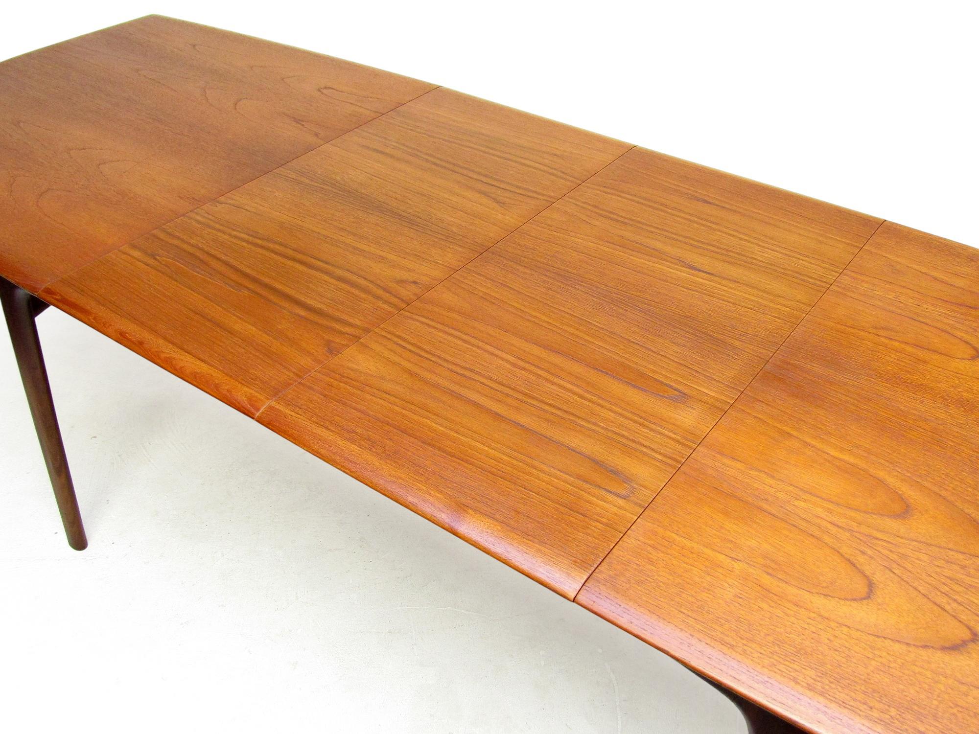 Narrow 1960s Danish Extending Banqueting Table In Teak By Arne Hovmand Olsen 2