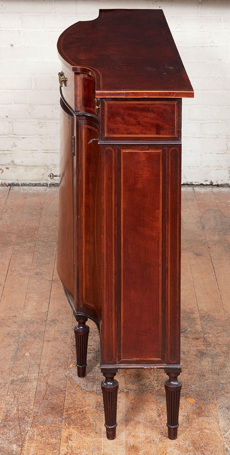 English Narrow Adam Style Cabinet by Wright and Mansfield For Sale