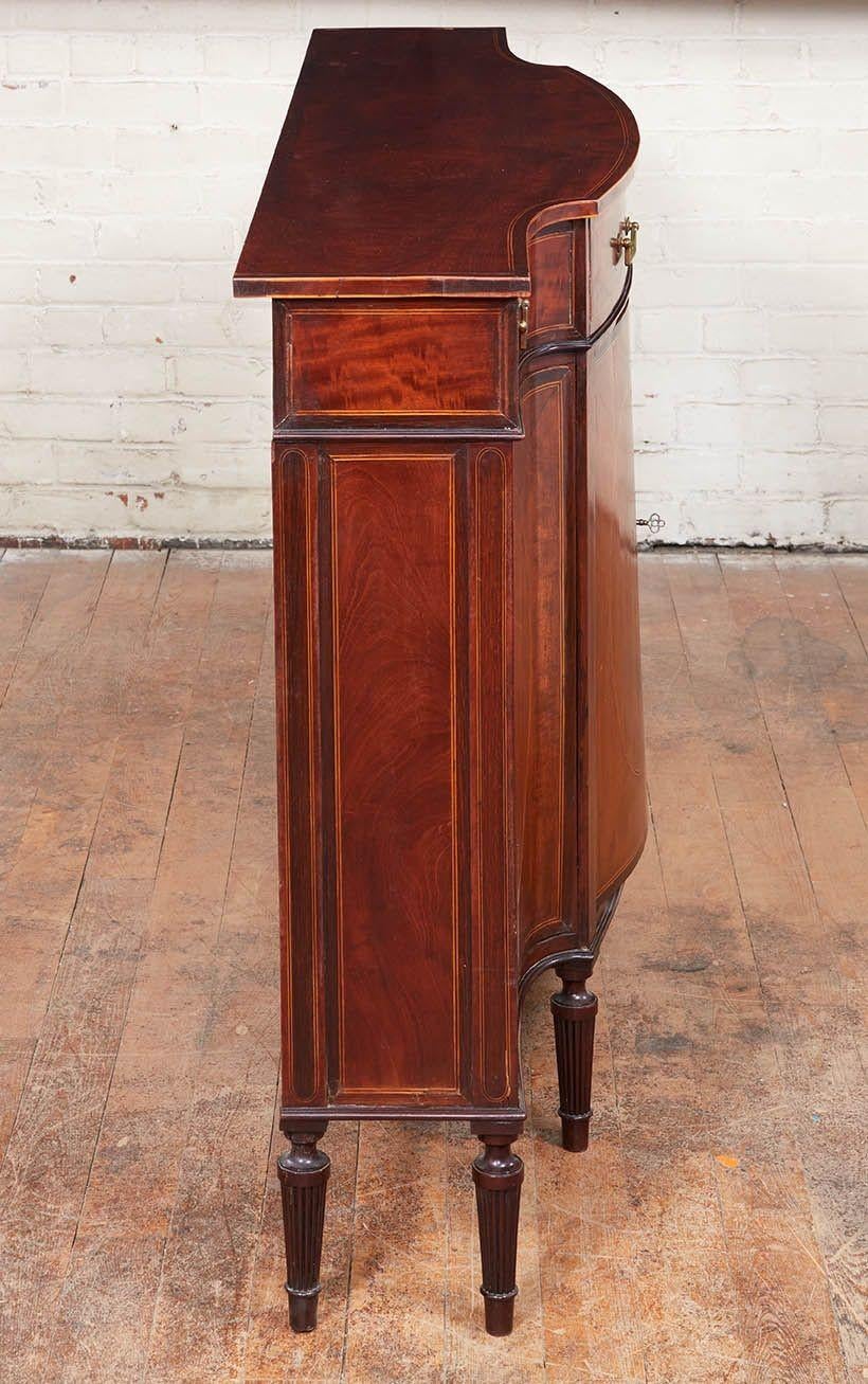 Mahogany Narrow Adam Style Cabinet by Wright and Mansfield For Sale