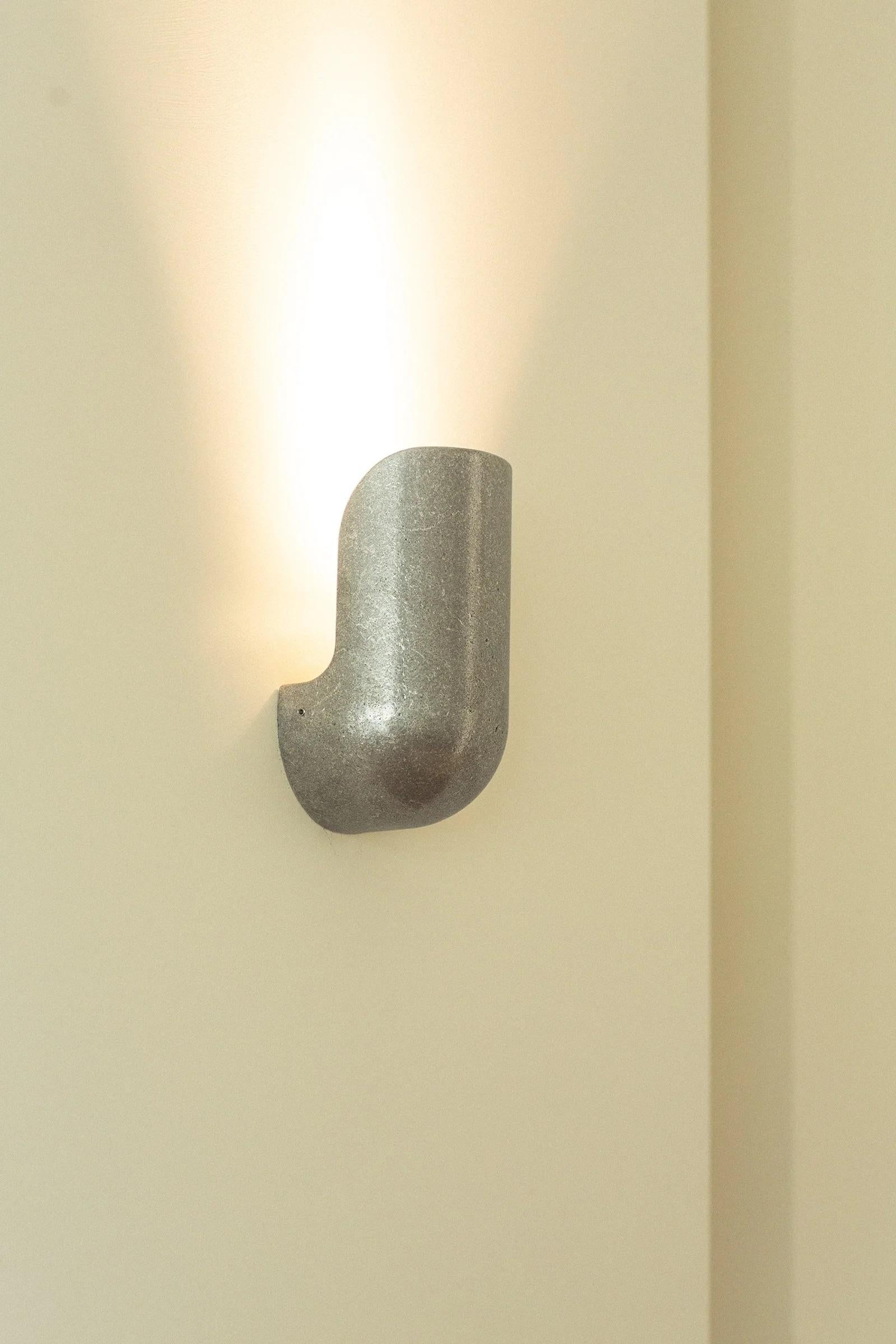 Modern Contemporary Narrow Silver Aluminum Elbow Wall Light by Henry Wilson For Sale