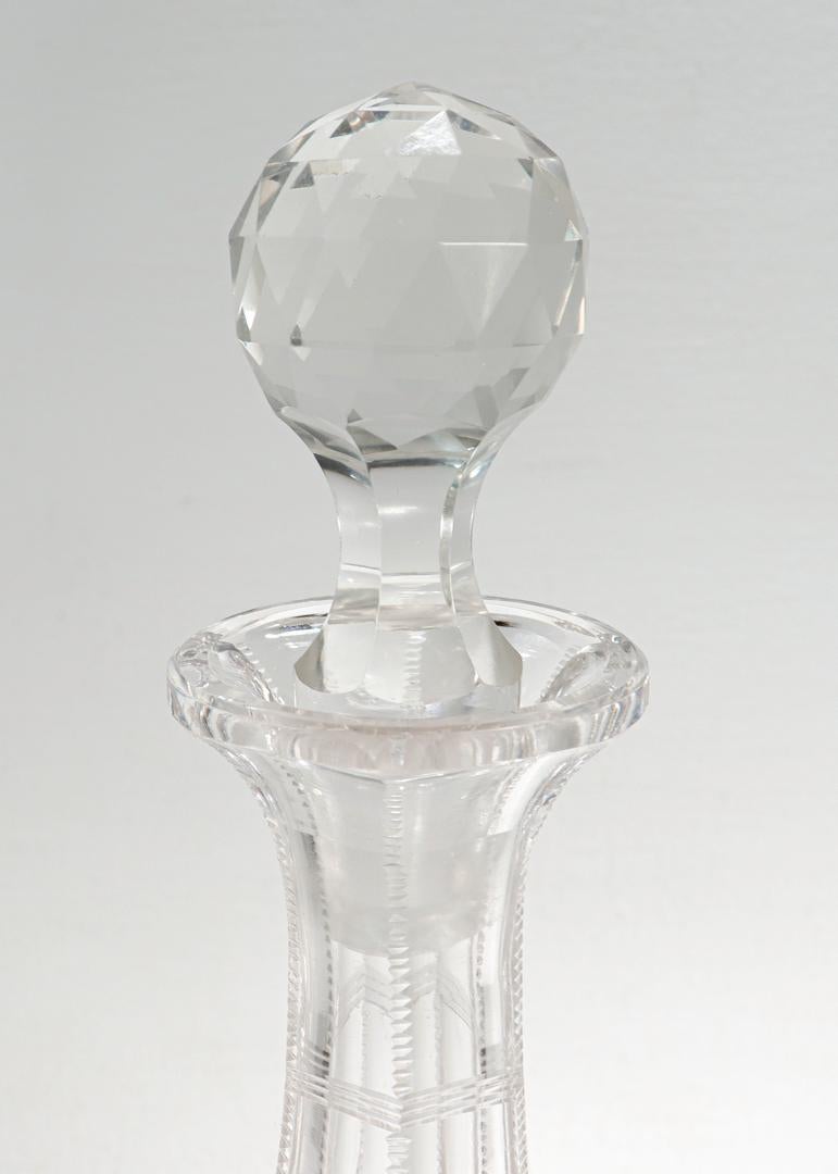 Narrow American Brilliant Period ABP Cut Glass Wine Decanter For Sale 3