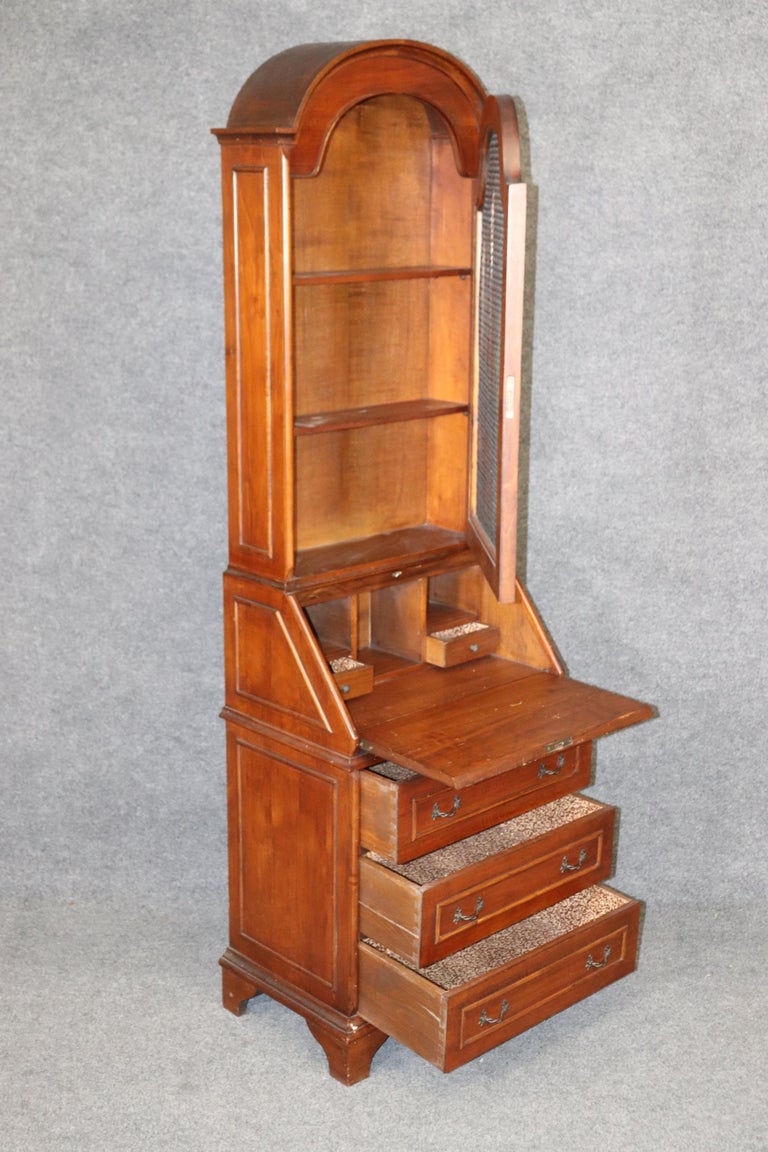 Narrow and Shallow Depth Italian Mesh Door Secretary Desk Paper Lined