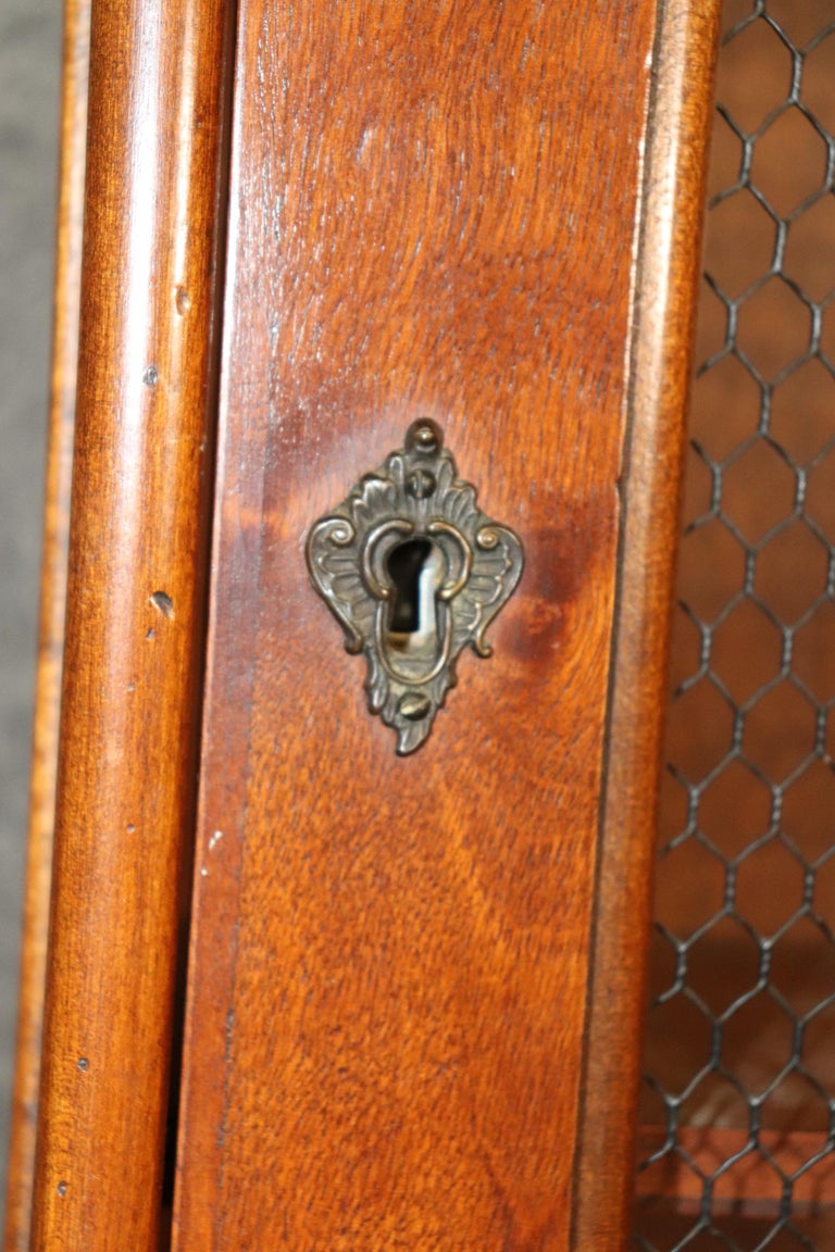 Narrow and Shallow Depth Italian Mesh Door Secretary Desk Paper Lined