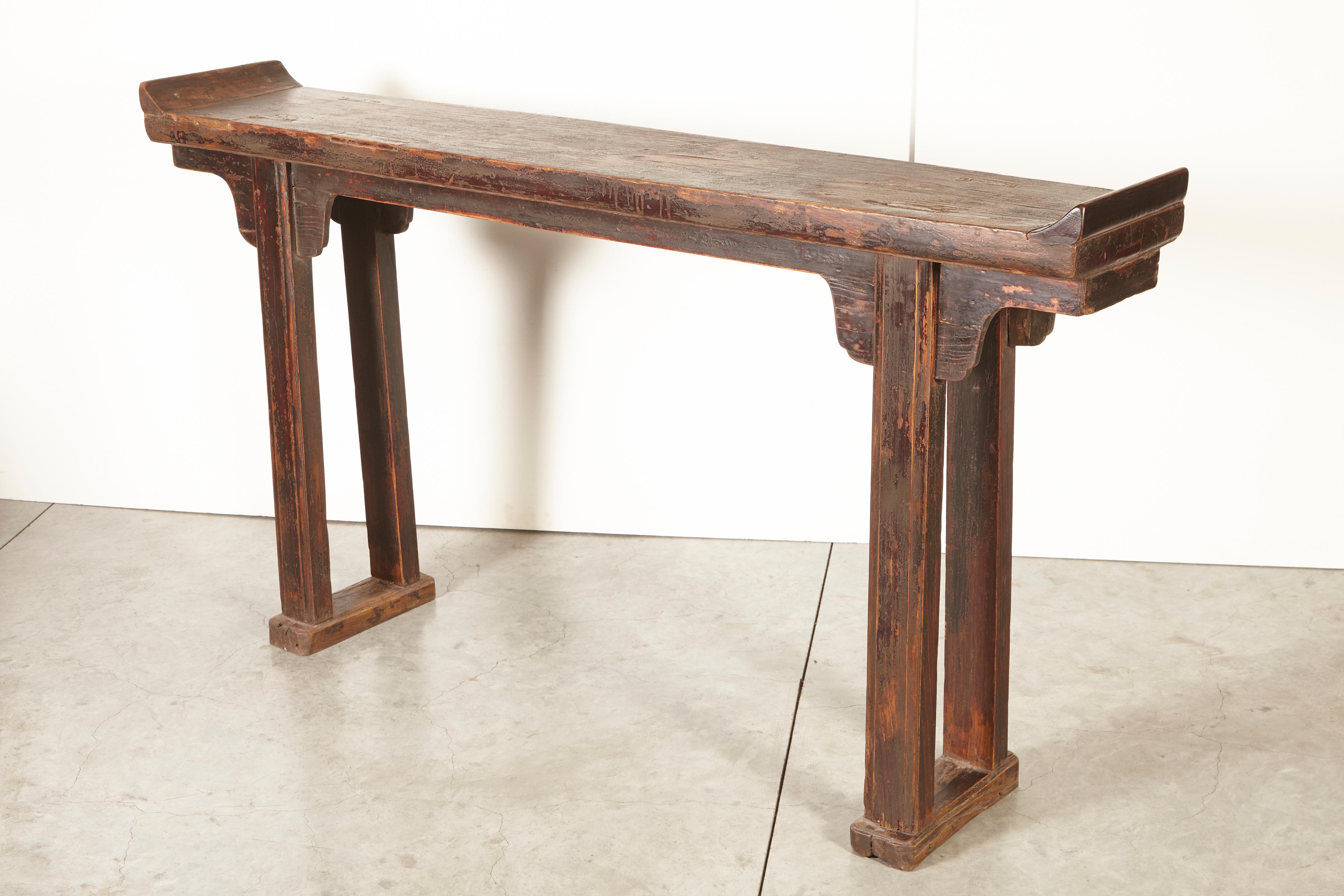 19th Century Narrow Antique Chinese Altar Table