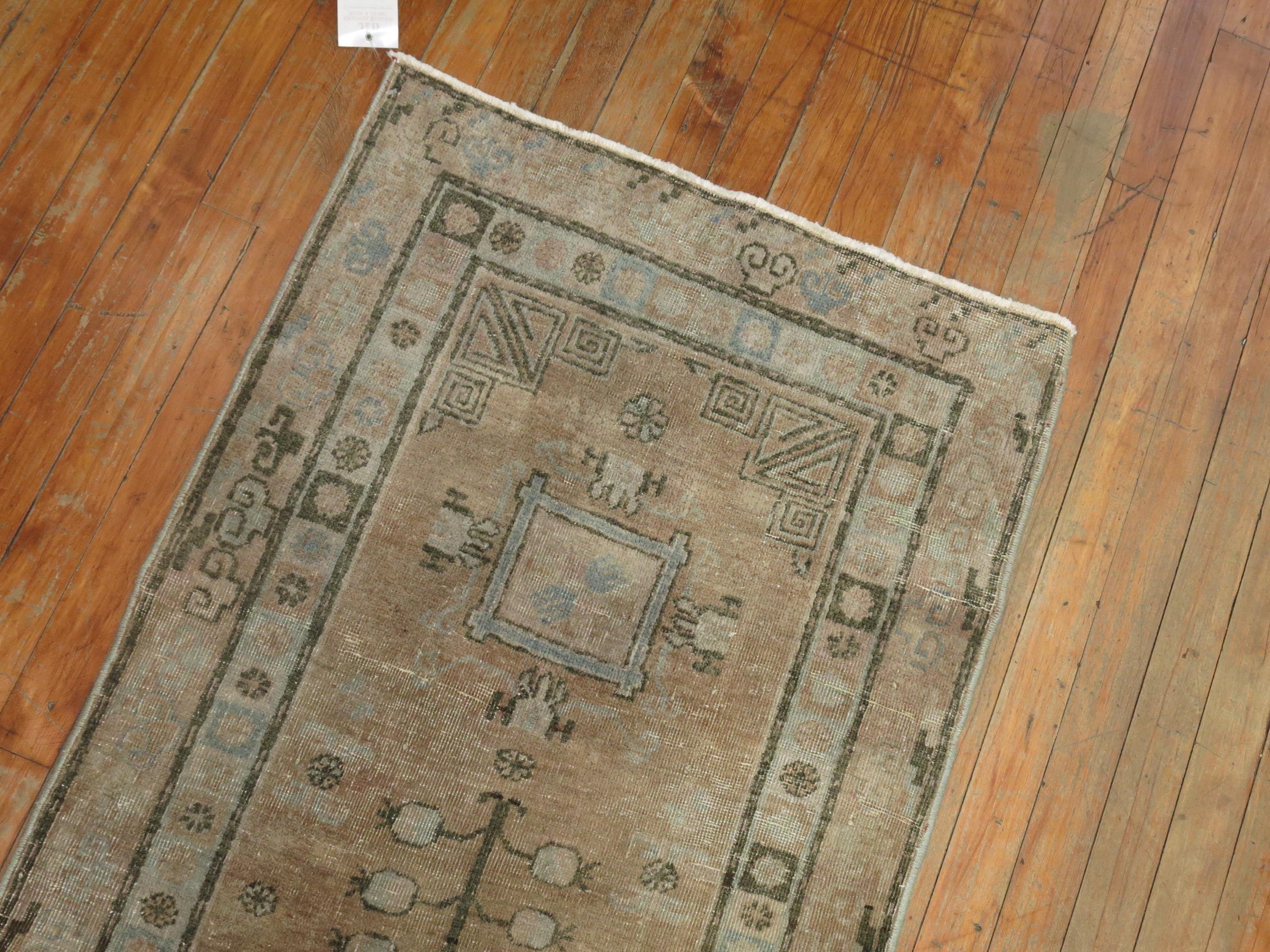 Oushak Narrow Antique Khotan Runner