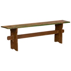 Narrow Antique Painted Pine Bench