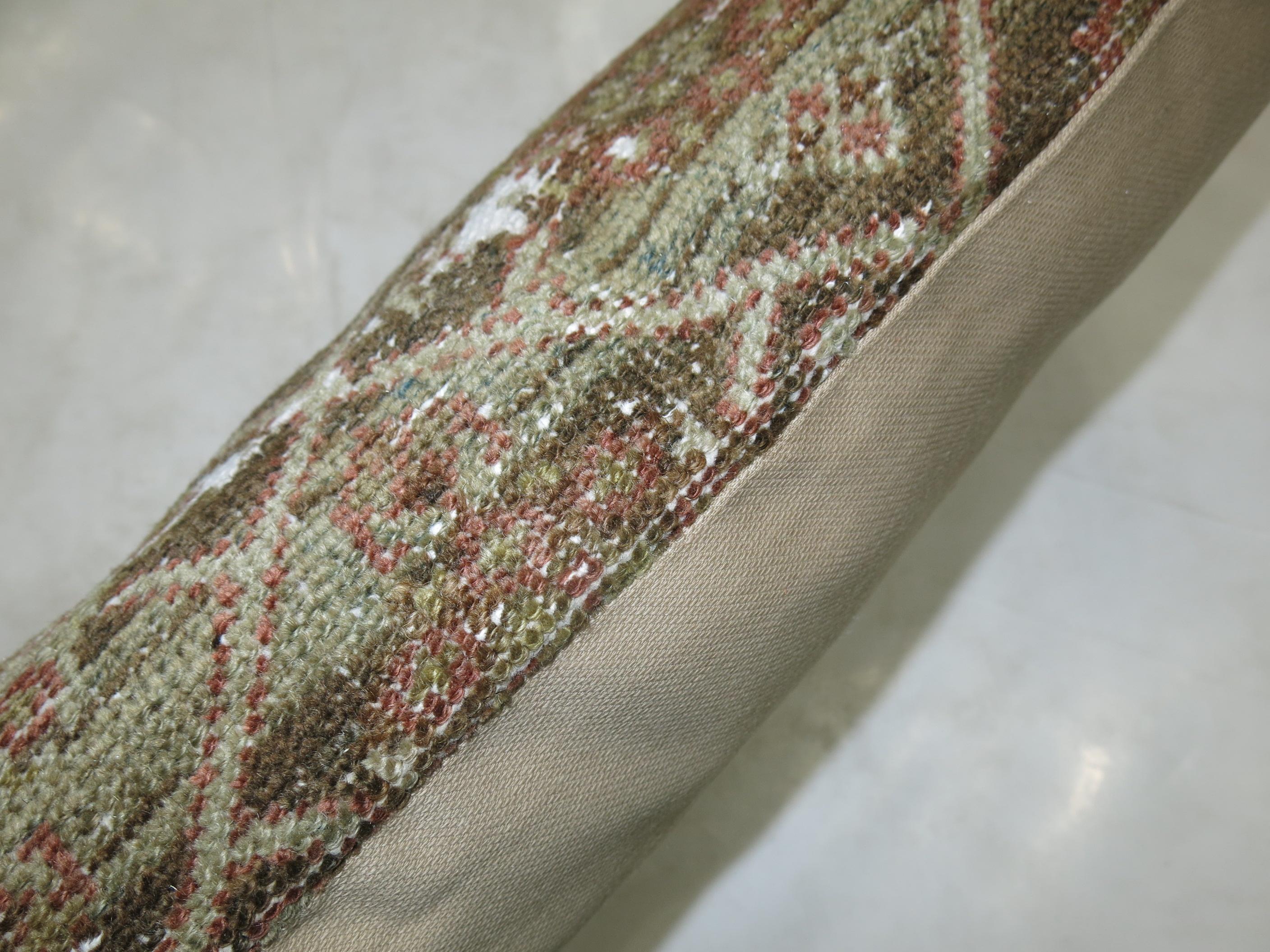  Schmale antike persische Nackenrolle-Teppich-Kissen (Kaschan) im Angebot