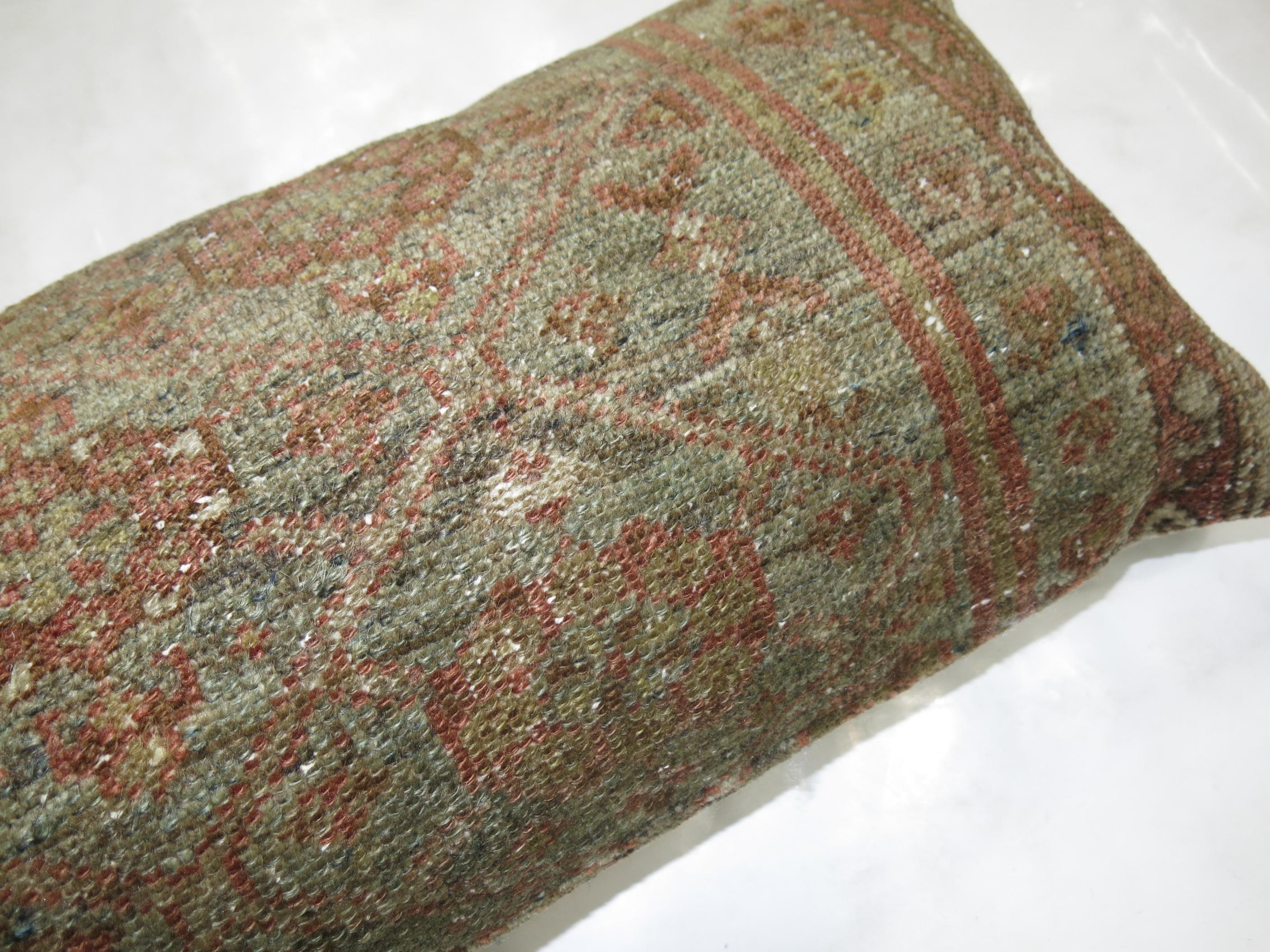 Narrow Antique Persian Bolster Rug Pillow In Good Condition For Sale In New York, NY