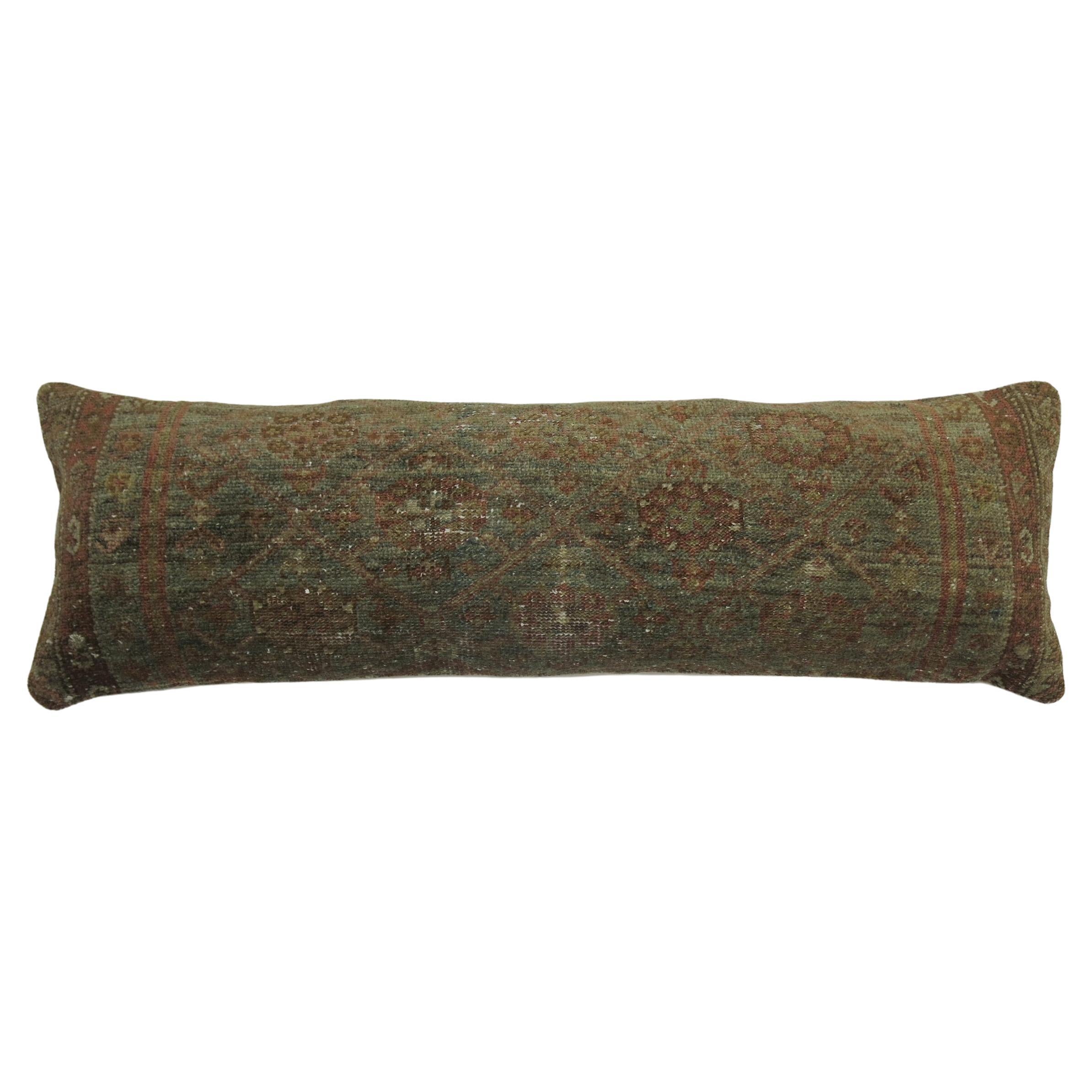  Narrow Antique Persian Bolster Rug Pillow