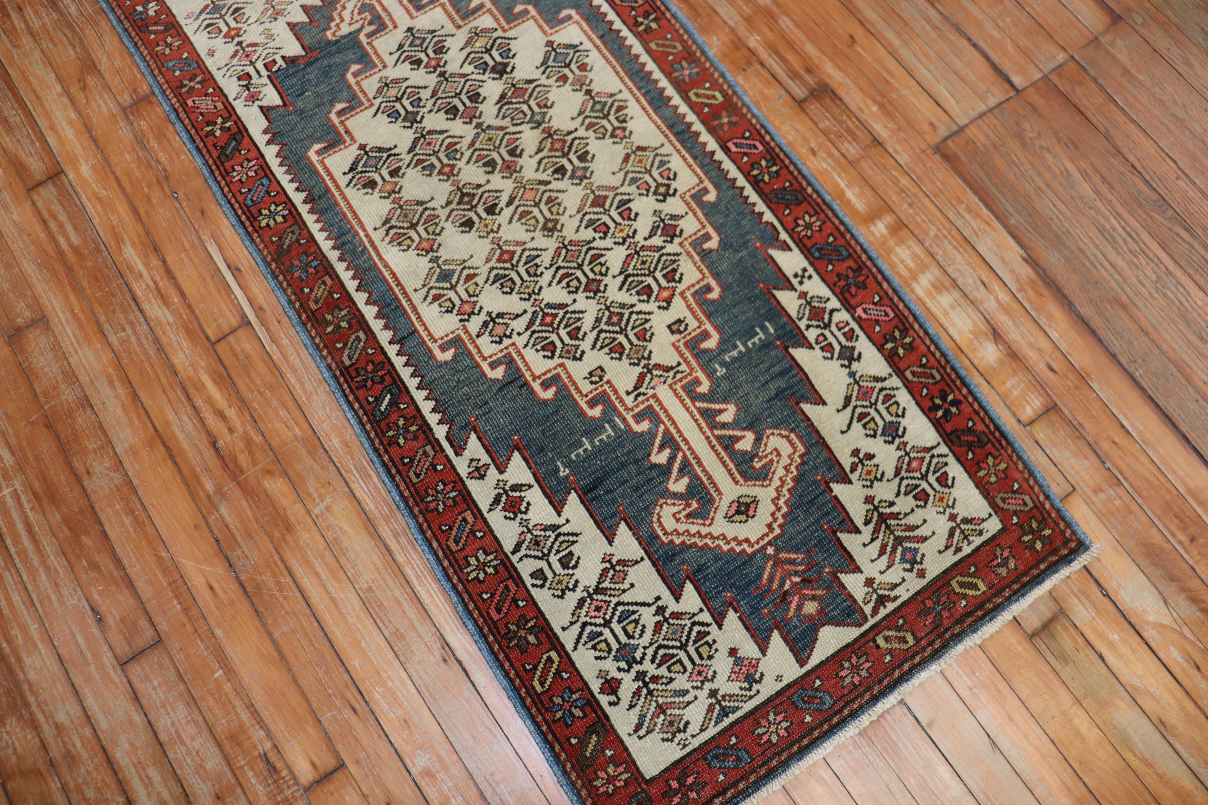 Hand-Woven Narrow Antique Tribal Persian Runner For Sale