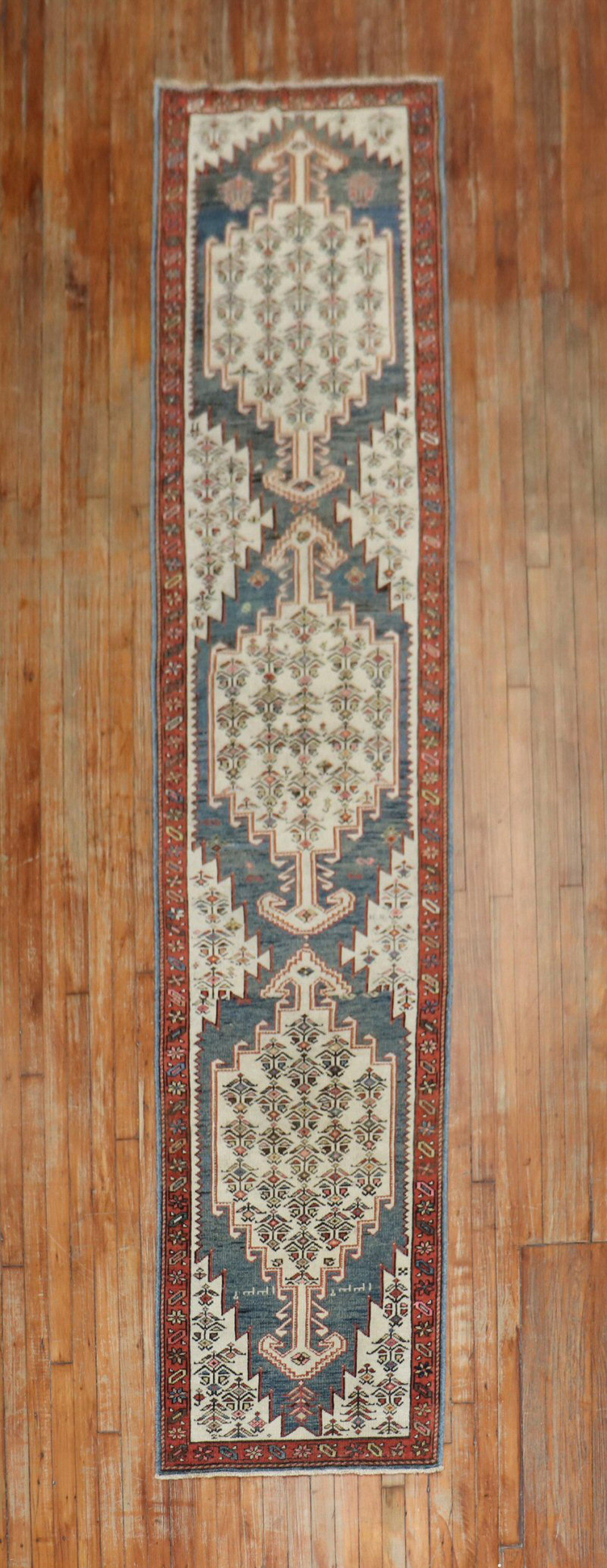 20th Century Narrow Antique Tribal Persian Runner For Sale