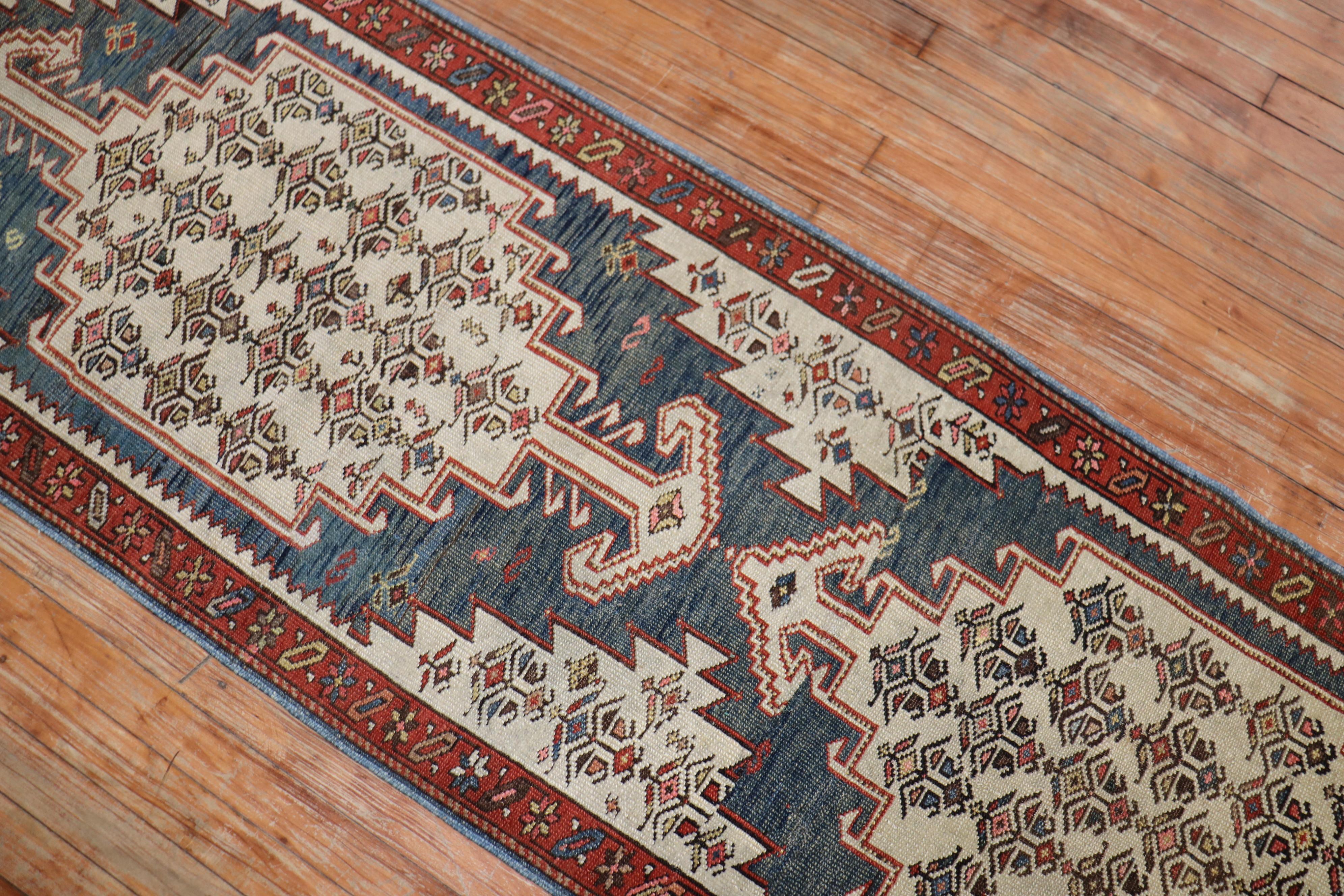 Narrow Antique Tribal Persian Runner For Sale 2
