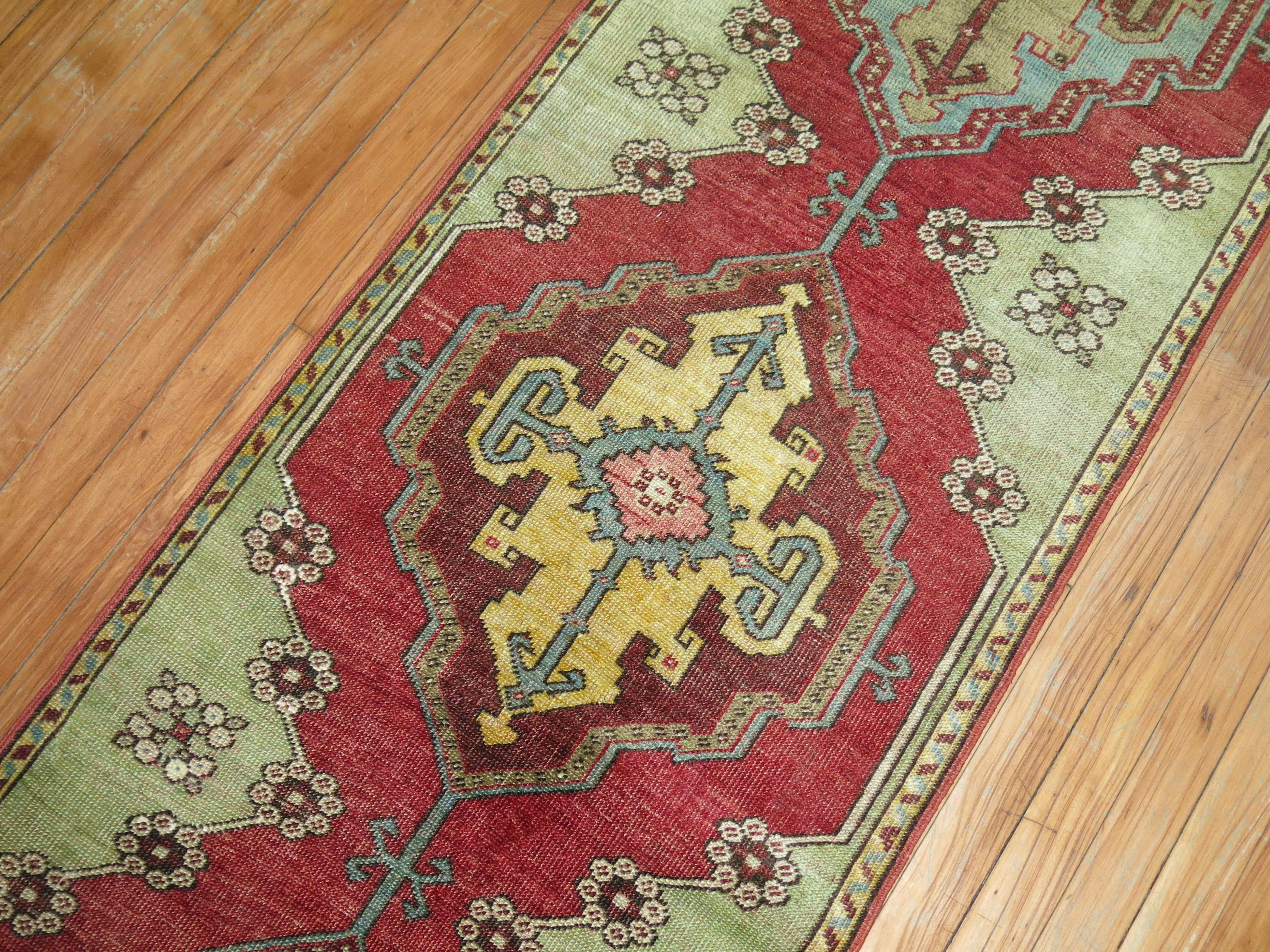 Narrow Antique Turkish Colorful Sivas Runner In Good Condition In New York, NY