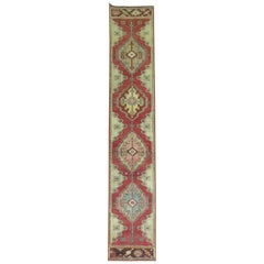 Tapis de couloir Sivas antique turc étroit et coloré