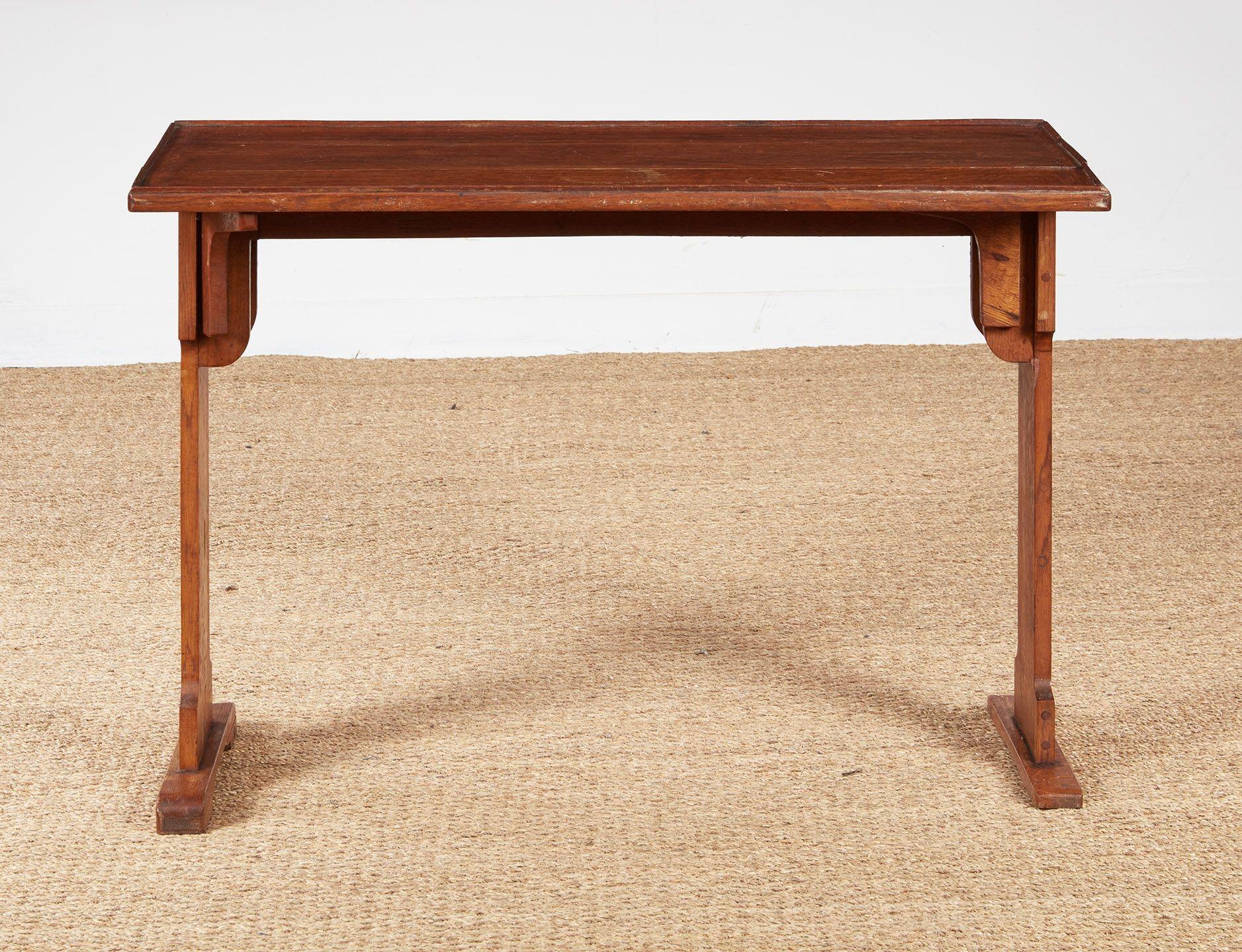 Oak Narrow Arts & Crafts Hall Table For Sale