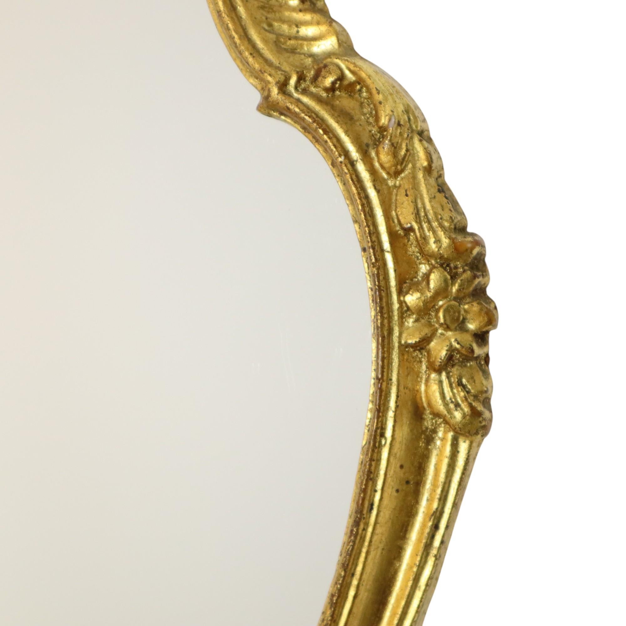 Belga Specchio barocco stretto in stile classico dorato 60cm in vendita