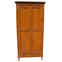 Narrow Biedermeier Wardrobe Made Out of Cherrywood