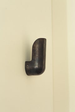Contemporary Narrow Blackened Bronze Elbow Wall Light by Henry Wilson