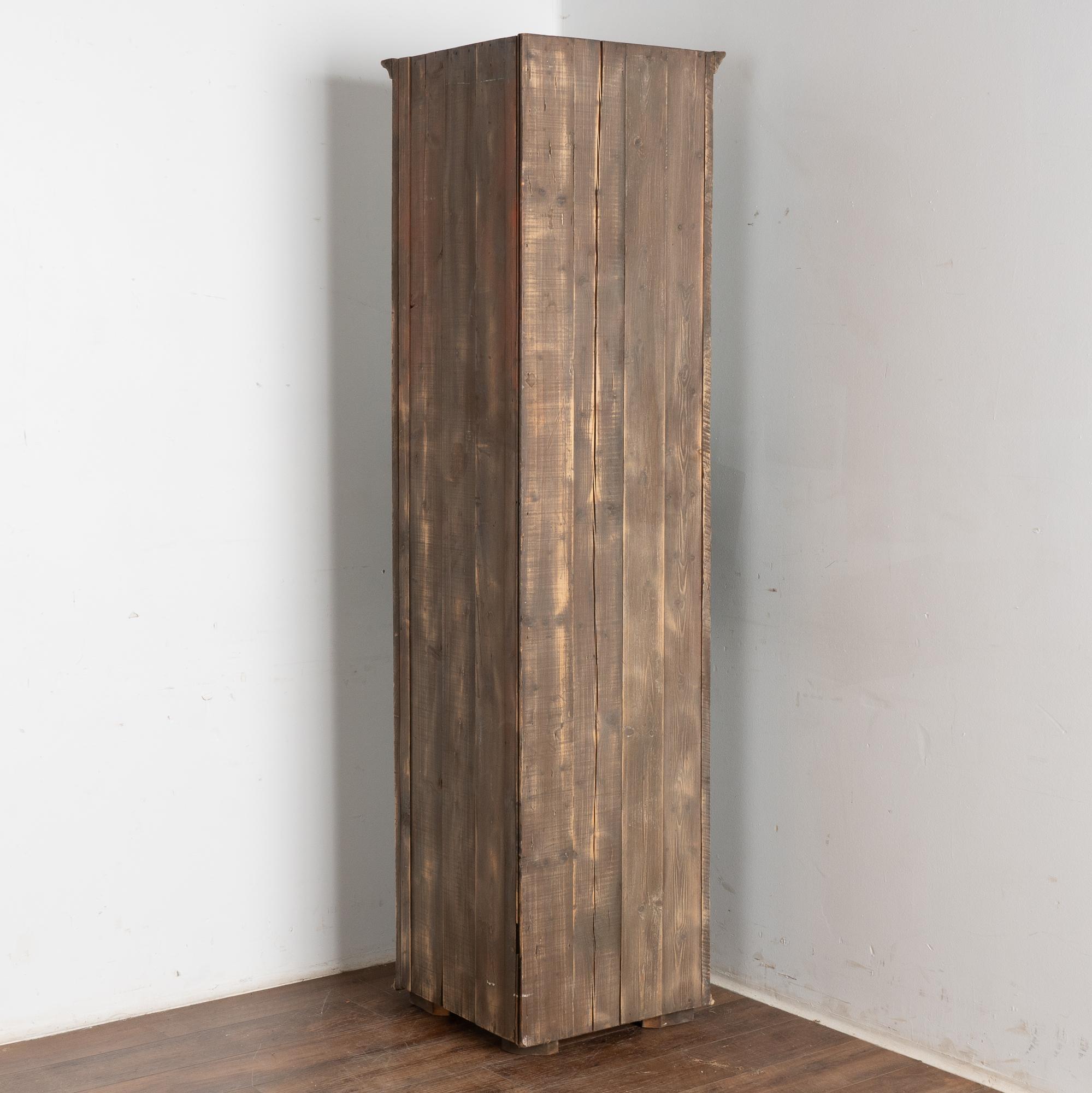 Narrow Blue Corner Cupboard with Three Cabinet Doors, Denmark circa 1820-40 5