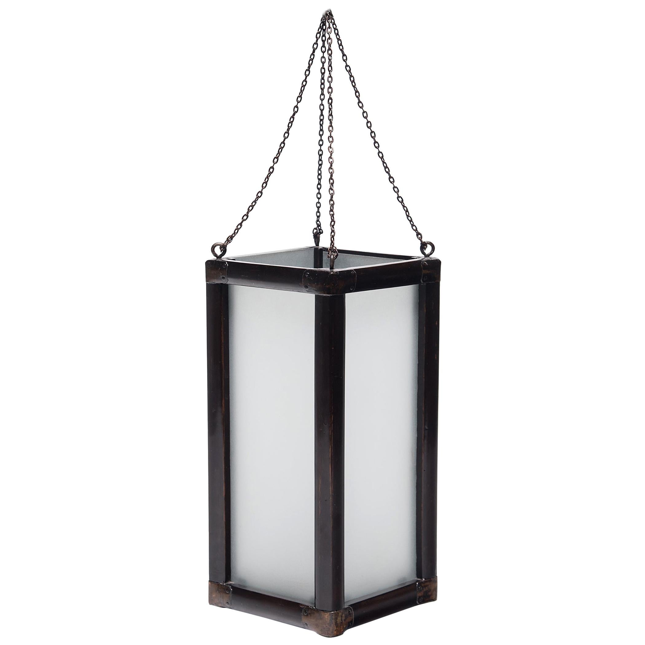 Narrow Chinese Blackwood Lantern, circa 1900 For Sale