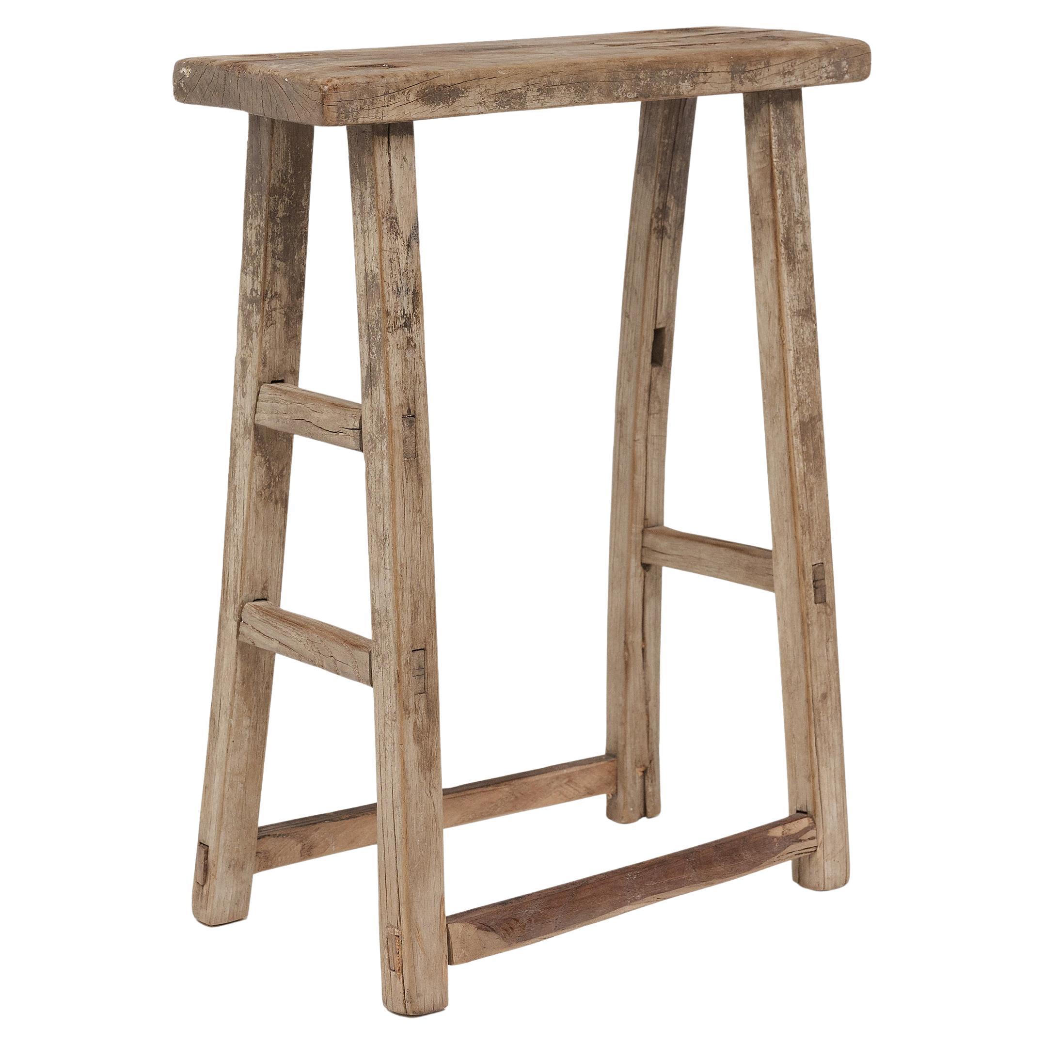 Narrow Chinese Courtyard Stool, c. 1900 For Sale
