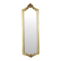 Schmaler klassischer Vintage-Spiegel, Barockstil, Gold, 72 cm