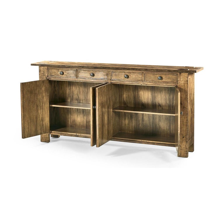 Narrow Country Credenza, Driftwood For Sale at 1stDibs