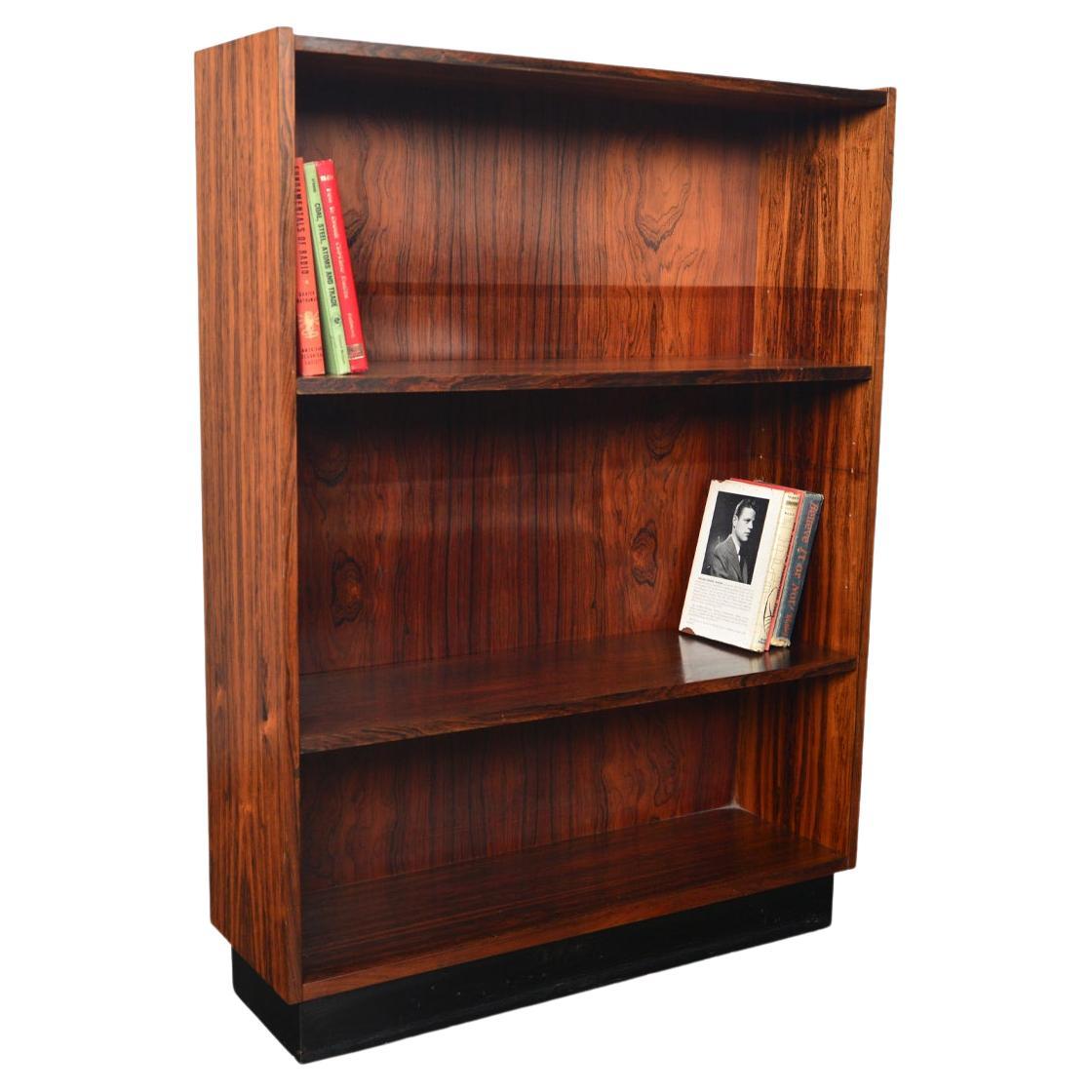 Narrow Danish Modern Bookcase in Rosewood with Plinth Base