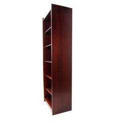 Narrow Danish Modern Rosewood Bookcase with Adjustable Shelves