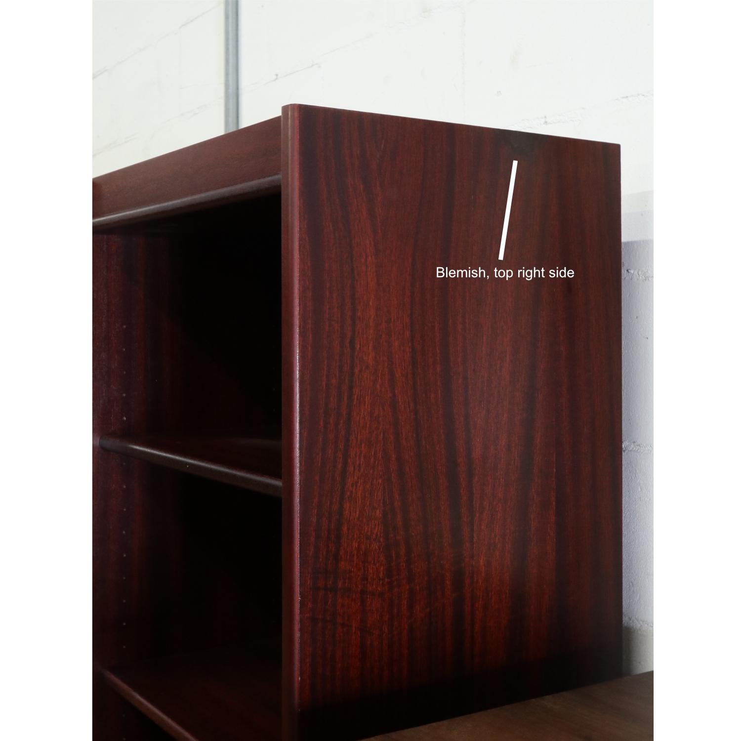 Narrow Danish Modern Rosewood Bookcase with Adjustable Shelves 3