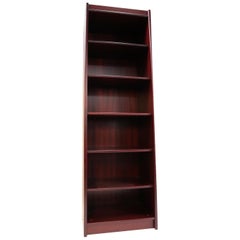 Retro Narrow Danish Modern Rosewood Bookcase with Adjustable Shelves