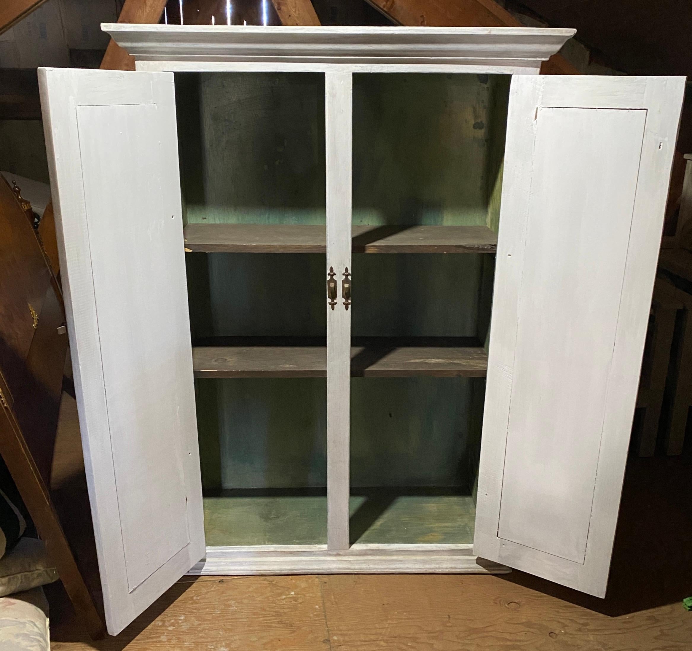 Narrow Depth Painted Country Style Cabinet For Sale 2