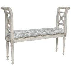 Retro Narrow, Directoire Style, Painted Window Seat