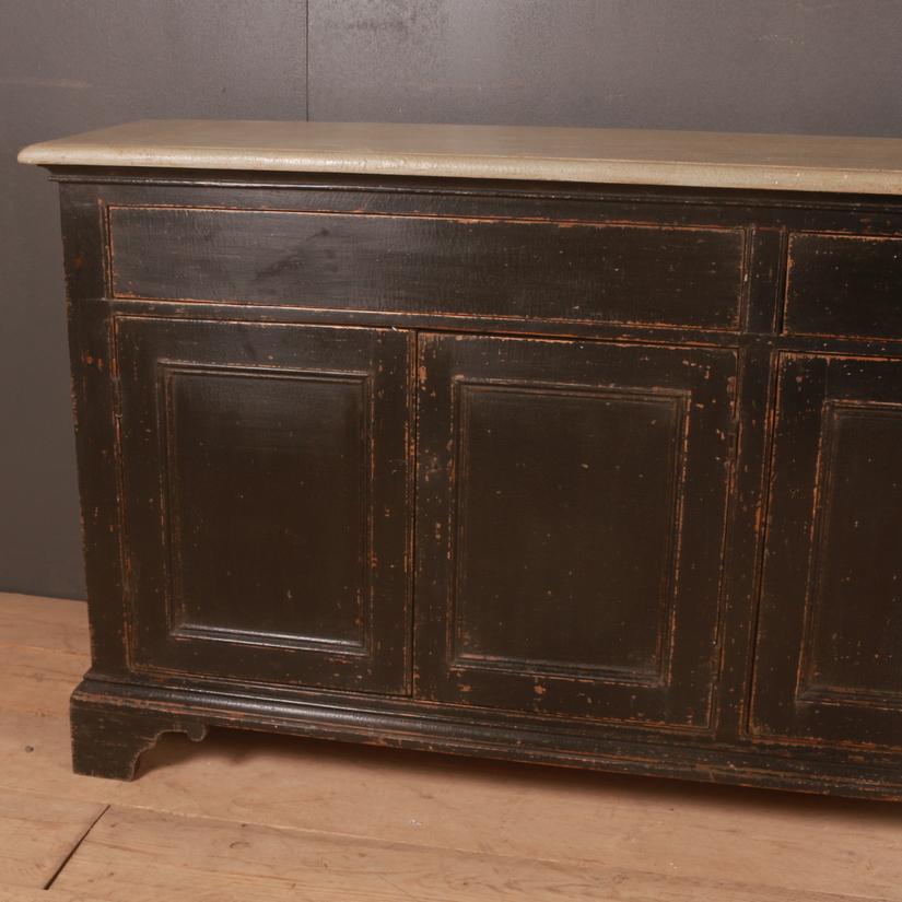 Narrow 19th century painted dresser base. Awaiting hardware, 1840.

Dimensions:
93 inches (236 cms) wide
15.5 inches (39 cms) deep
37 inches (94 cms) high.

 