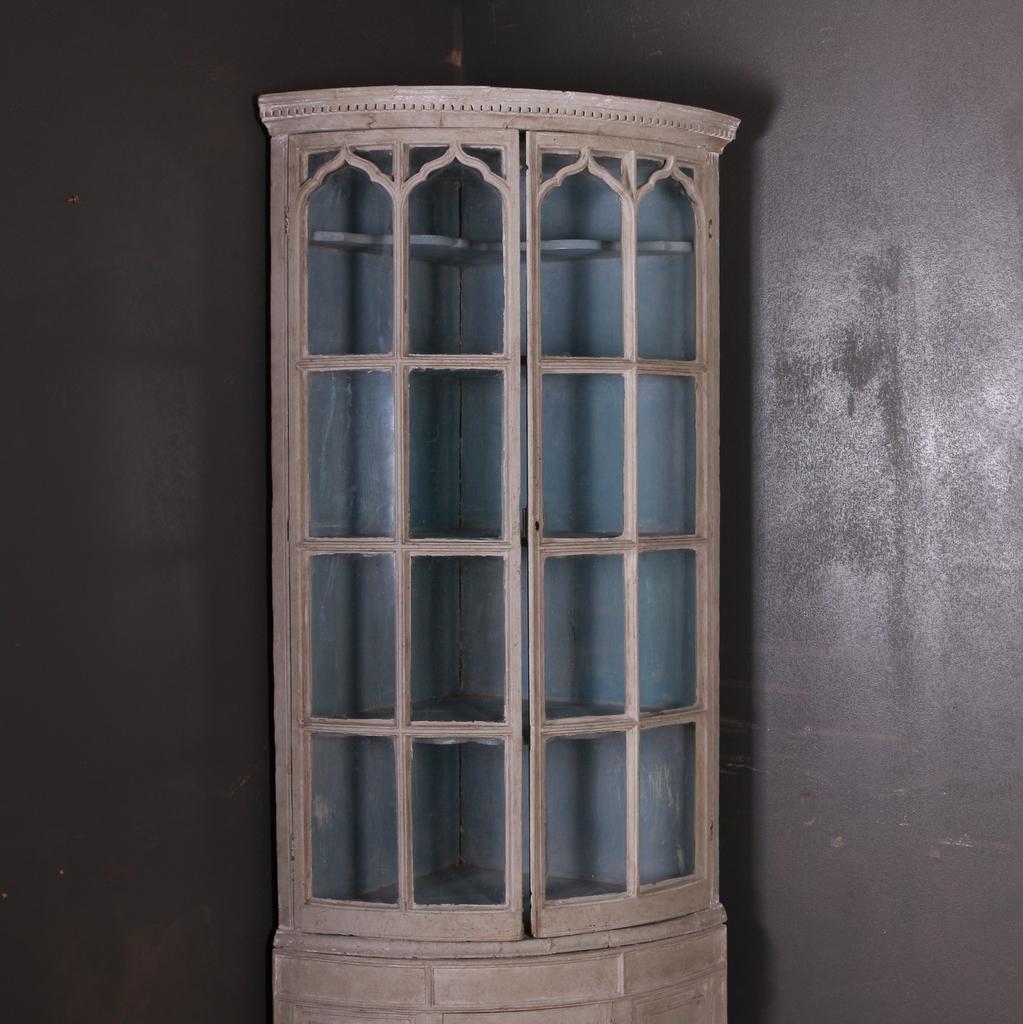 George III Narrow English Corner Cupboard