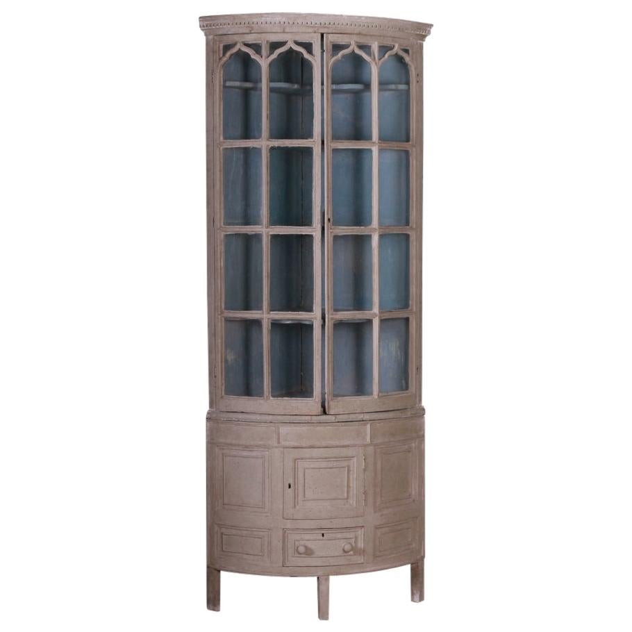 Narrow English Corner Cupboard